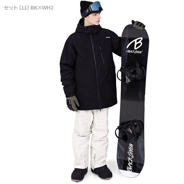 最終値下げ！！スノーボードウェア ブラック オーバーオール BLACK SNOW スノボウェア メンズ 上下セット スノーボードウェア 耐水