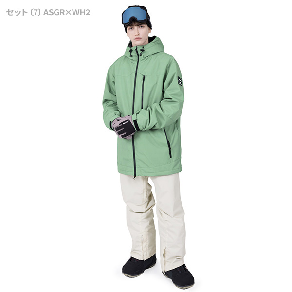 ■WH■スノーボード ウェア上下セットアップ■緑青チェック /黒■Mサイズ BLACK SNOW スノボウェア メンズ 上下セット スノーボードウェア