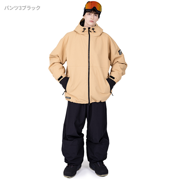 スノボウェア メンズ 上下セット スノーボードウェア BLACKSNOW BS25JFOT04M×BS25JFOB04M ブラックスノー オーバーサイズ スキーウェア | BLACK SNOW | 23