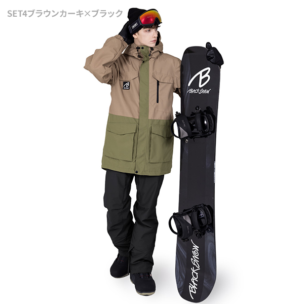 BLACK SNOW スノボウェア メンズ 上下セット スノーボードウェア
