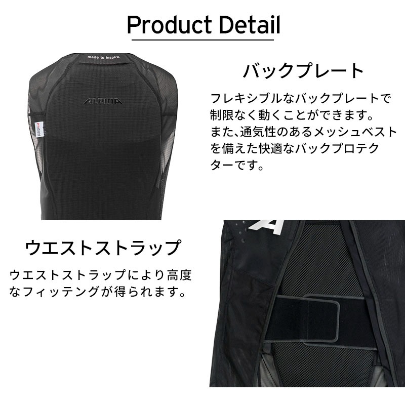 ALPINA（アルピナ） スノボ スノーボードウェア インナープロテクター