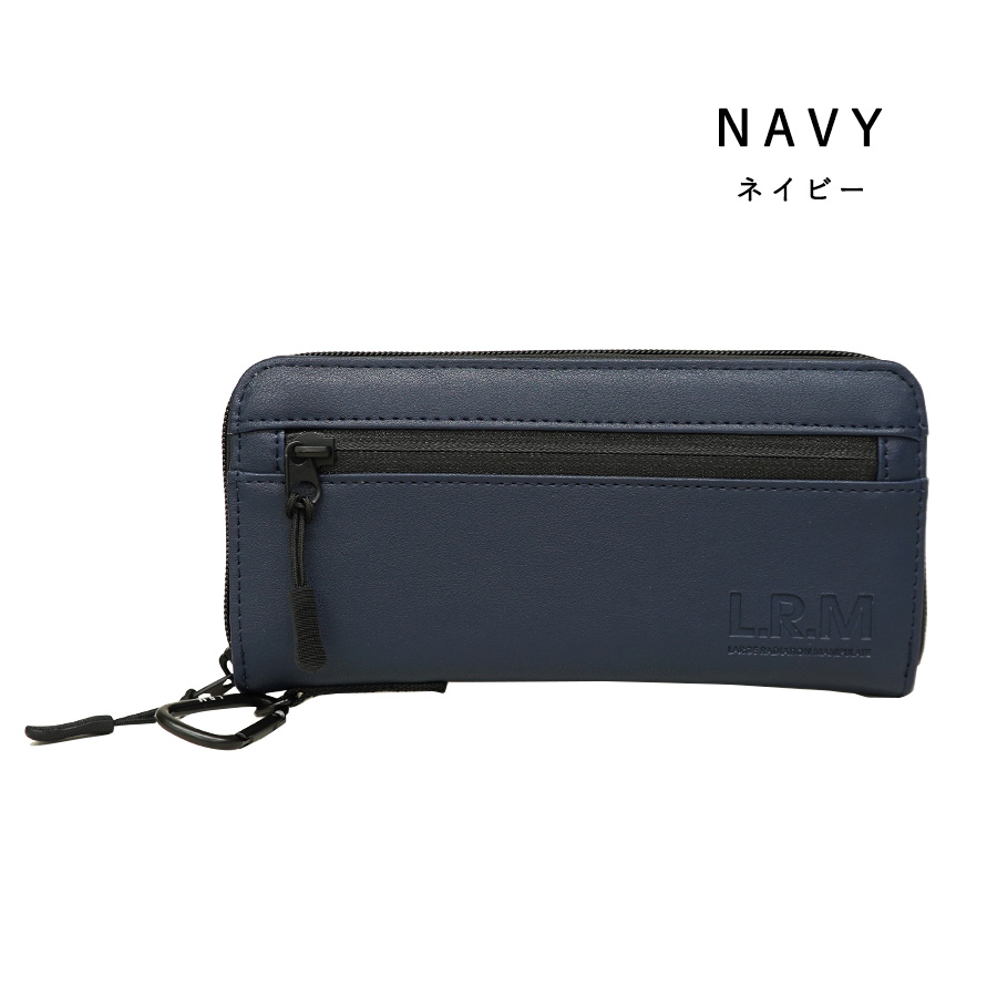 L.R.M 財布 メンズ 長財布 止水ジップ ラウンド ウォレット