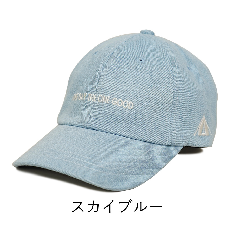 ODOG コットン&デニムローキャップ ブラック シンプル ロゴ