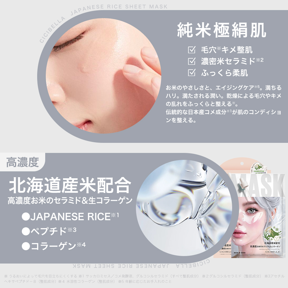 CICIBELLA 最新作 シートマスク 6箱セット 各7枚入り 個包装 PDRN CICIBELLA 最新作 シートマスク 6箱セット 各7枚入り 個包装 PDRN