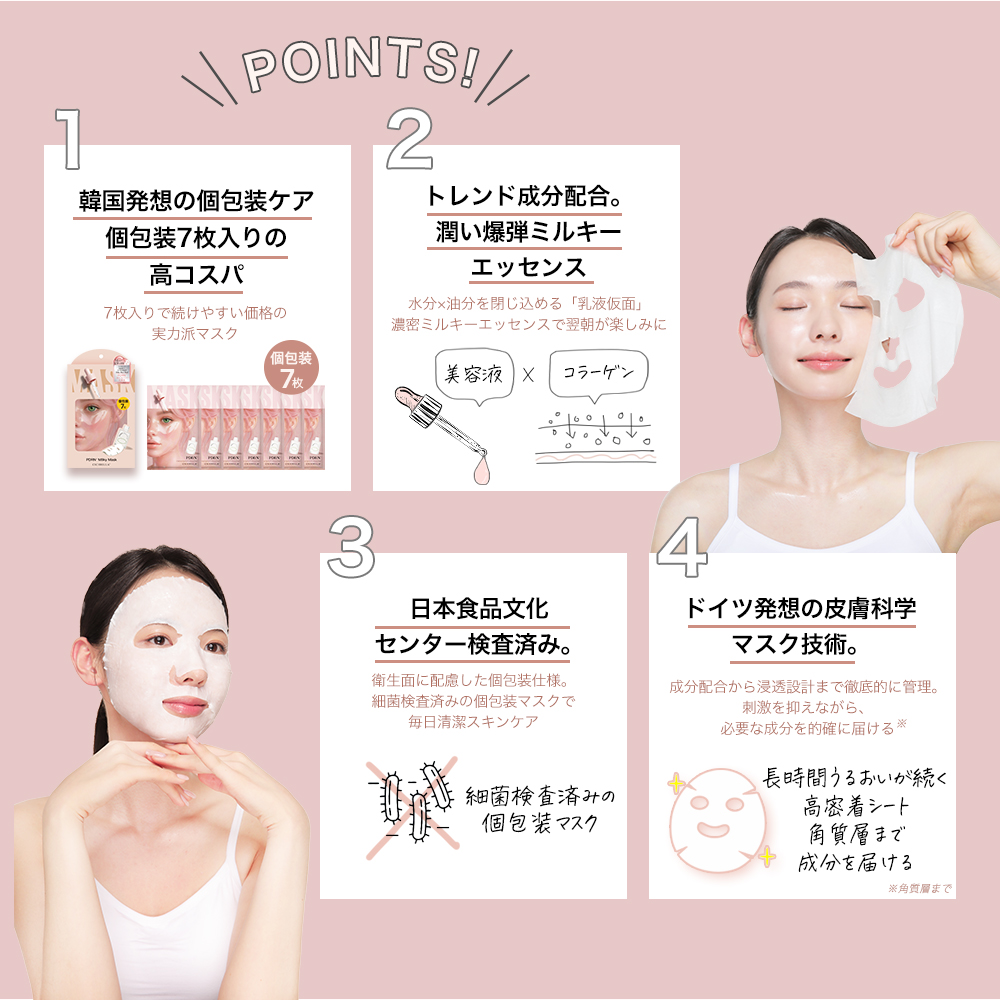 最新作 シートマスク 14枚 個包装 PDRN エクソソーム ヒアルロン酸 超高保湿 フェイスパック 顔パック トラブル肌 エクソソーム 美肌 スキンケア cicibella | CICIBELLA | 07