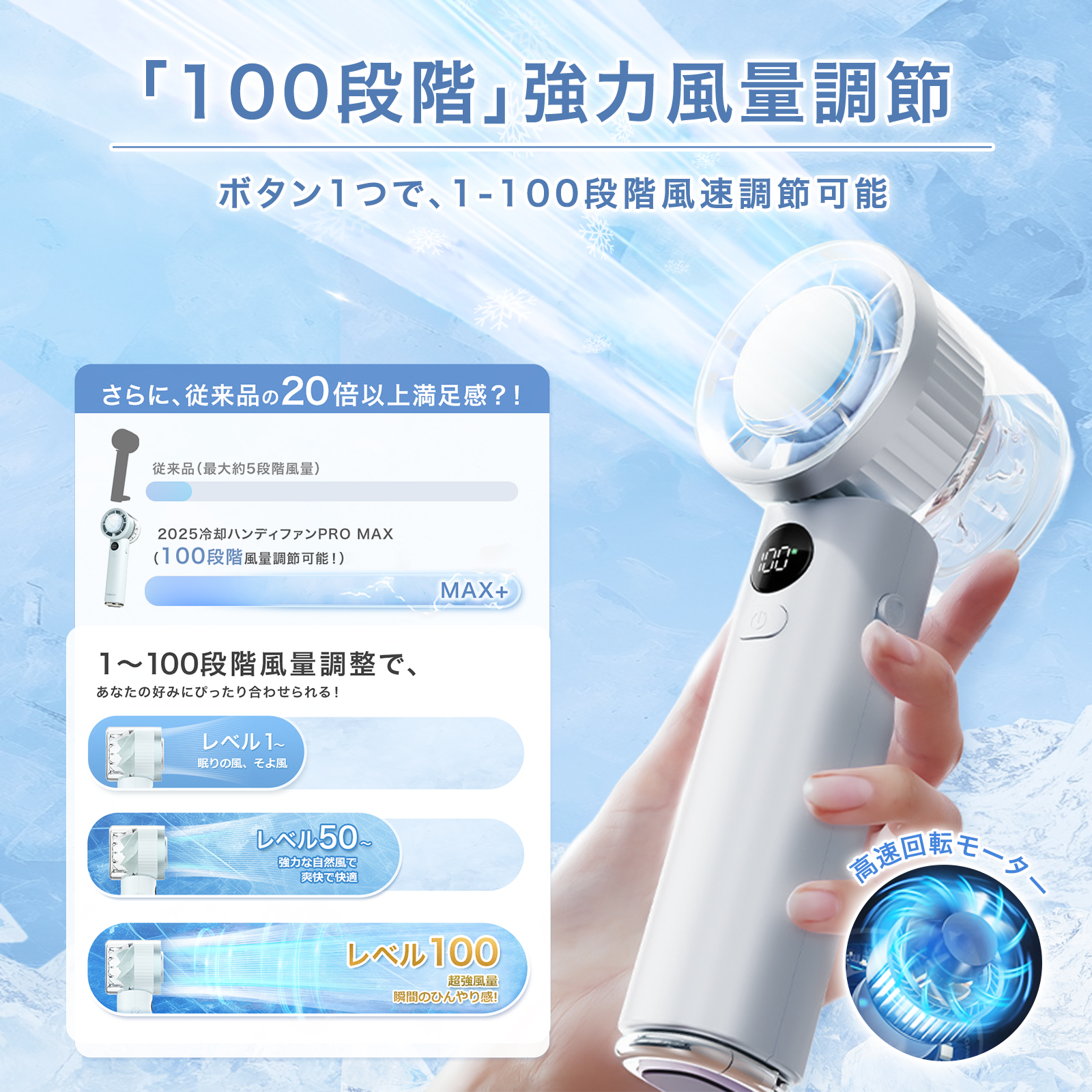 ハンディファン 扇風機 2025 冷却プレート 強力 3000mAh 大容量 超大風量 おしゃれ 卓上 手持ち 扇風機 持ち運び コンパクト スポーツ cicibella 父の日 | CICIBELLA | 13