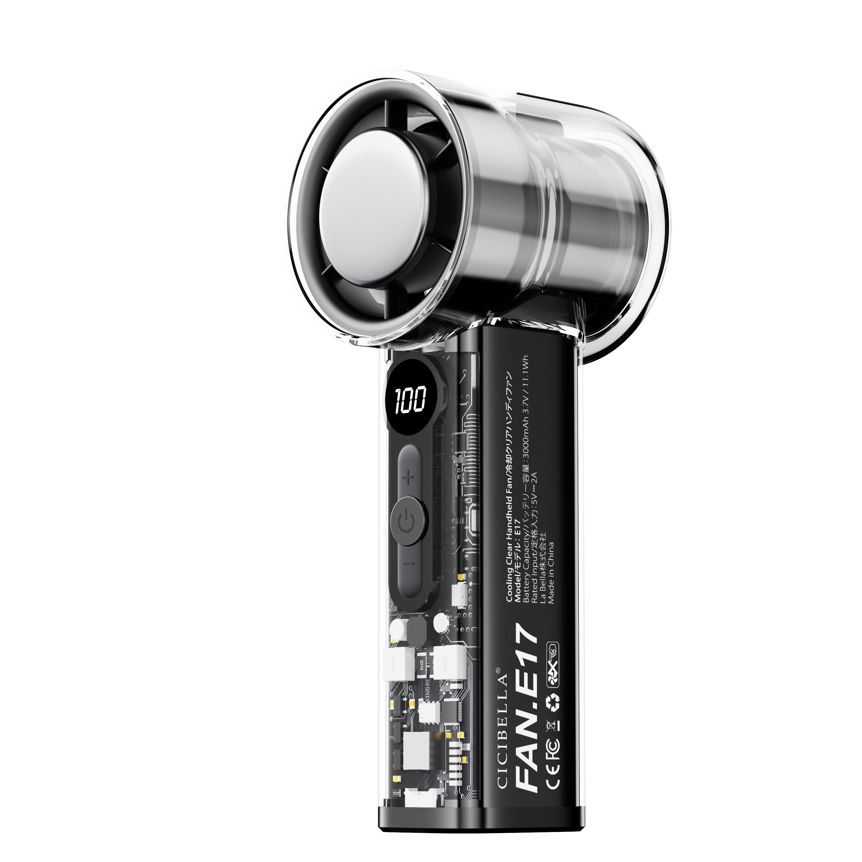 クリアハンディファン 2025 大容量 卓上 軽量 冷却プレート 冷感 大風量 手持ち おしゃれ 扇風機 持ち運び コンパクト 花火大会 アウトドア cicibella | CICIBELLA | 05