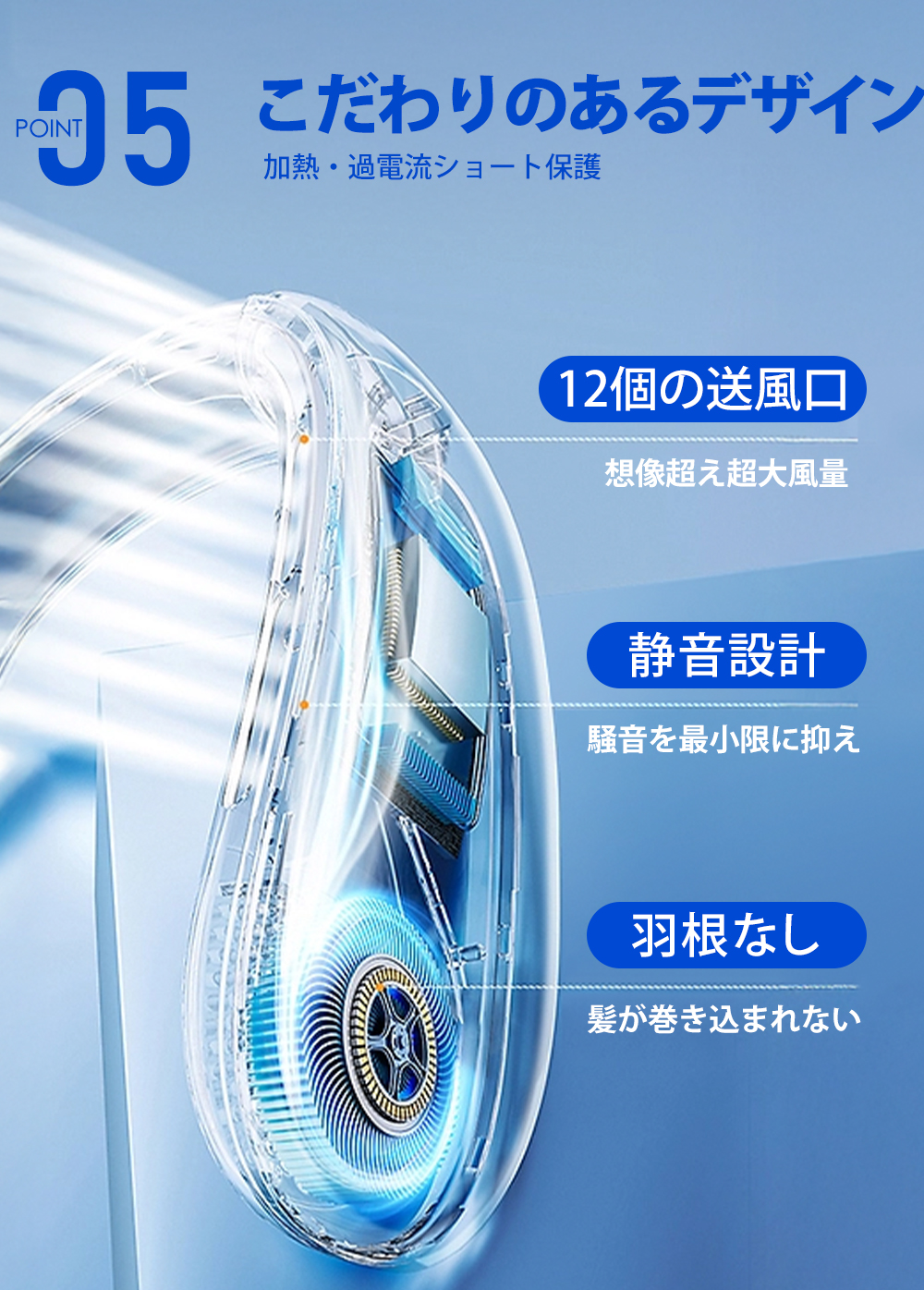 ネックファンPRO 首掛け 大風量 超軽量 ネッククーラー 冷却プレート 首掛け扇風機 小型 コンパクト 静音 おしゃれ 携帯扇風機 クール ネックリング 首 冷やす | CICIBELLA | 13