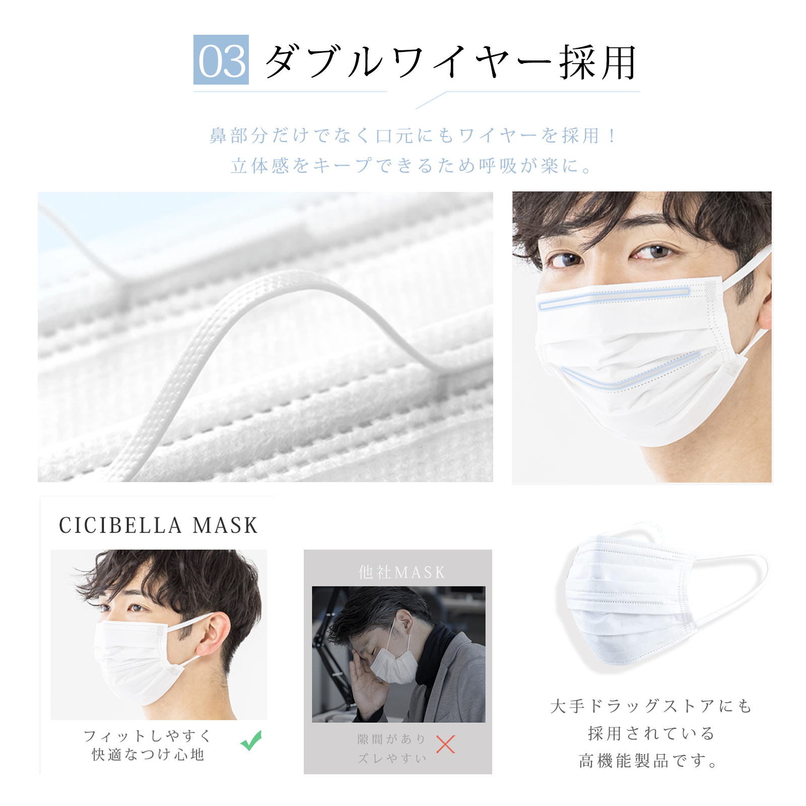 マスク 不織布 立体 シシベラマスク 不織布マスク 2サイズ 平ゴム 120枚 超大容量 ホワイト マスク 小さめ 三層構造 爆買 大容量 高評価 cicibella | CICIBELLA | 09