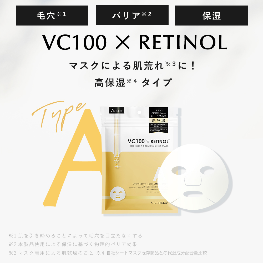 CICIBELLA シートマスク 7枚 大容量 高保湿 CICA フェイスマスク