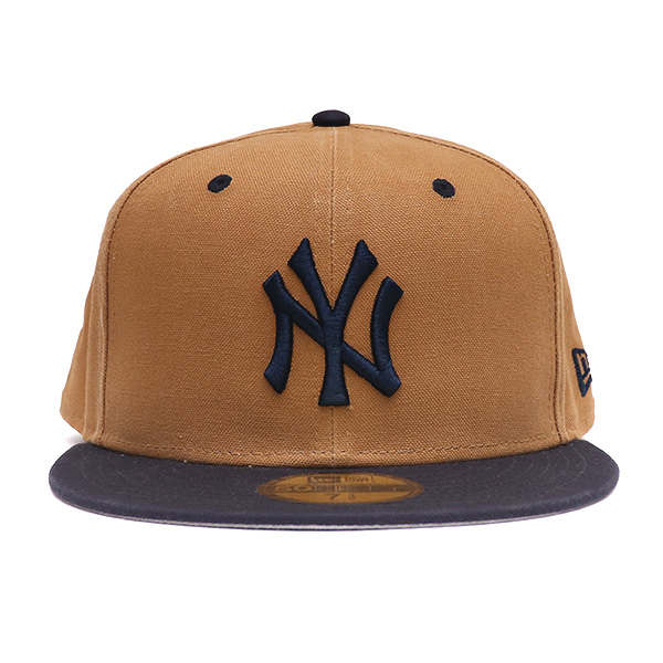 ニューエラ/NEW ERA 59FIFTY Washed Duck ニューヨーク・ヤンキース ライトブロンズ 帽子 キャップ ロゴ メンズ レディース  ブラウン ネイビー