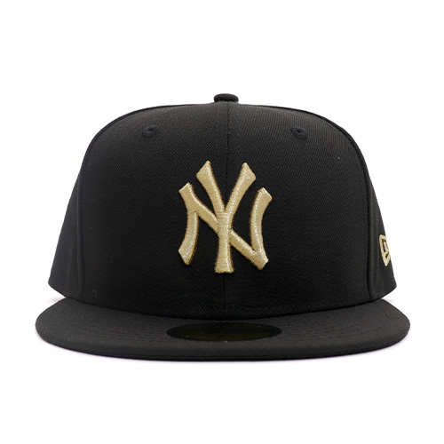 ニューエラ/NEW ERA 59FIFTY ニューヨーク・ヤンキース New York Yankees 帽子 キャップ ロゴ メンズ レディース ブラック × ゴールド｜bobsstore｜02