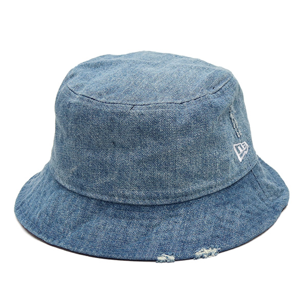 ニューエラ/NEW ERA バケット01 Damaged Denim ベーシック ウォッシュドデニム ブラック ダメージ バケットハット バケハ 帽子  ユニセックス【ネコポス発送】