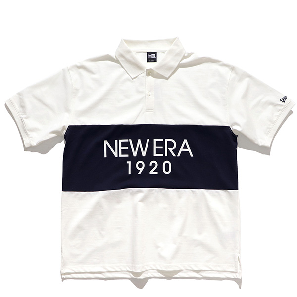 ニューエラ/NEW ERA 半袖 オーバーサイズド ポロシャツ Panel Polo オフホワイト/...