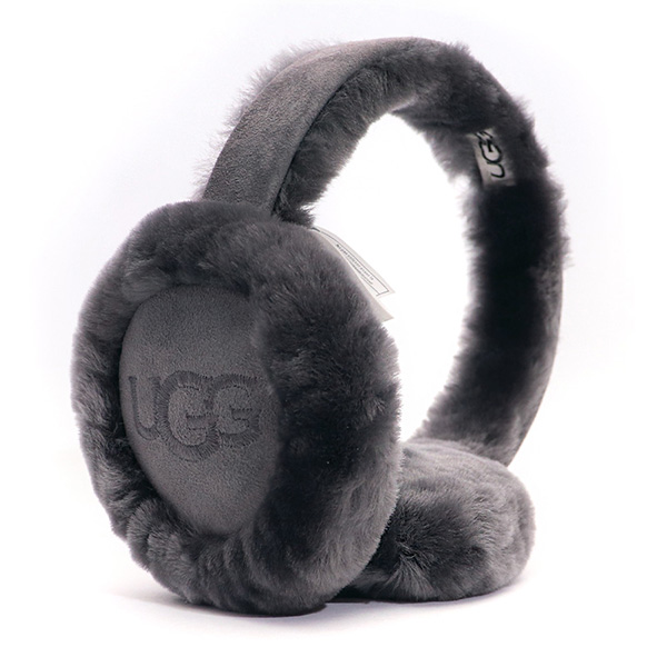 【UGG/アグ】正規品 20955 SHEEPSKIN EMBROIDERY EARMUFF/シープスキン エンブロイダリー イヤマフ イヤ-マフ  もこもこ 耳あて ロゴ ギフト BOX付き