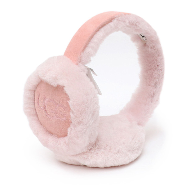 【UGG/アグ】正規品 20955 SHEEPSKIN EMBROIDERY EARMUFF/シープスキン エンブロイダリー イヤマフ イヤ-マフ  もこもこ 耳あて ロゴ ギフト BOX付き