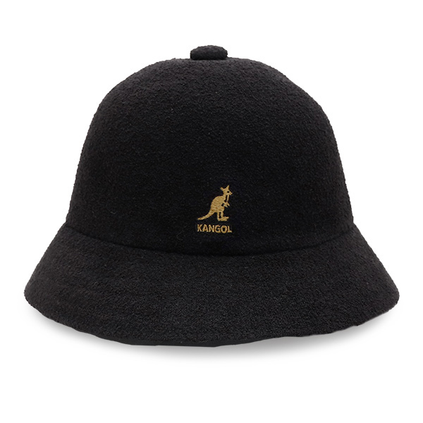 【廃番品】KANGOL ベル型 バケットハット L 黒 金ロゴ 希少 ストリート KANGOL（カンゴール） カンゴール【KANGOL】231-069612 BERMUDA CASUAL
