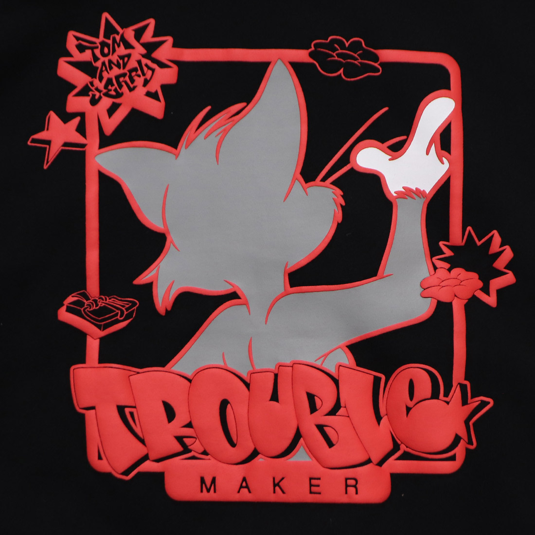 爆買 シークエンズ【SEQUENZ】TJ GRAFFITI ZIP P/K トムとジェリー オーバーサイズ 裏起毛 スウェット ジップパーカー フーディ バックプリント ユニセックス | SEQUENZE | 01