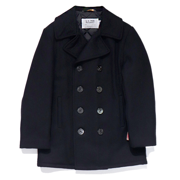 状態良好36USA製【US740N】Schottネイビー肉厚Pコート10ボタン SCHOTT（ショット） ショット【Schott】740US PEACOAT ピーコート