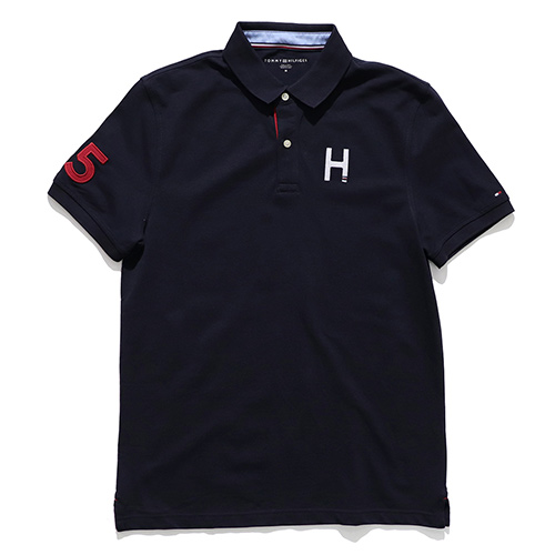 新品★  トミーヒルフィガー　半袖　ポロシャツ　ネイビー　ゴルフ　刺繍 TOMMY HILFIGER - TOMMYHILFIGER ポロシャツ ゴルフウェア 刺繍