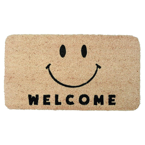 キーストーン【KEY STONE】コイヤーマット 玄関マット COMA MAT(IN0491) ナチュラル カフェ風 おしゃれ スマイル ネイティブ柄 |  | 01