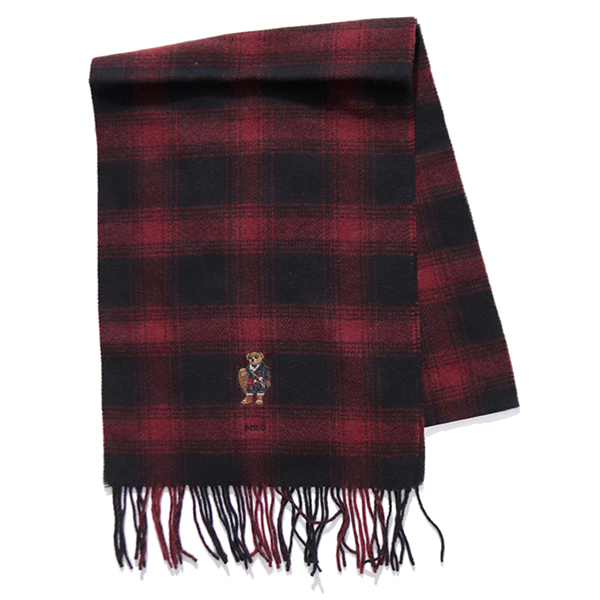 【新品】Polo Ralph Lauren ポロベアマフラー チェック柄 ウール POLO RALPH LAUREN（ポロ・ラルフローレン） ポロ ラルフローレン