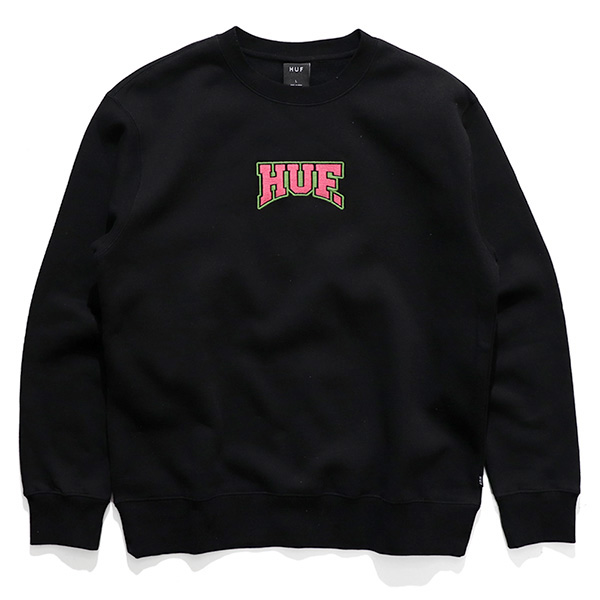 ハフ【HUF】PF00628 HOME TEAM CREWNECK メンズ スウェット トレーナー ロゴ トップス プルオーバー 裏起毛 ブラック｜bobsstore｜02