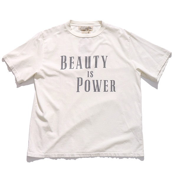 レミ レリーフ【REMI RELIEF】SP加工 NEW FIT TEE (BEAUTY IS POWER) Tシャツ ロゴ メンズ レディース 古着風 ヴィンテージ クルーネック コットン 日本製 REMI RELIEF レミ レリーフ【REMI RELIEF】SP加工 NEW FIT TEE