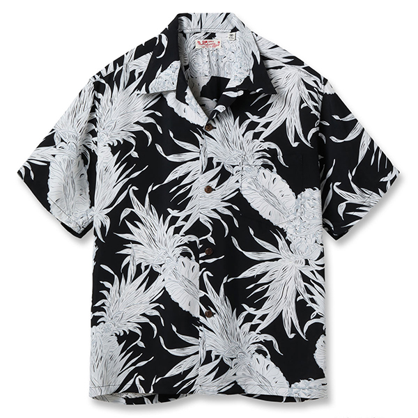 SUN SURF パイナップル柄 半袖シャツ　ブラック SUN SURF（サンサーフ） 】 フランネルアロハシャツ [ COTTON