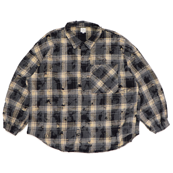 Revo. レヴォ【Revo.】TH-4070 CHECK LS SHIRT ダメージ加工グランジ