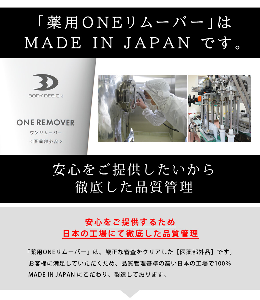 No.1 男性用除毛剤「薬用ONEリムーバー」