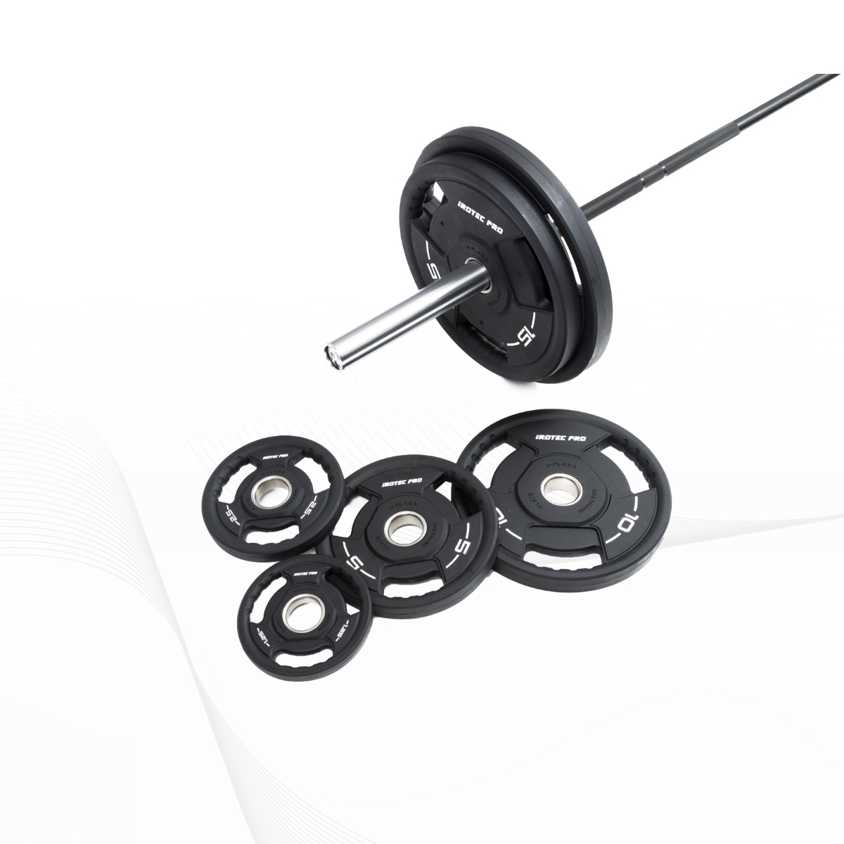 IROTEC アイロテック プレート1.25kg/2.5kg各4枚 シャフト2本 IROTECPRO (アイロテックプロ) プレートローディングパーソナル