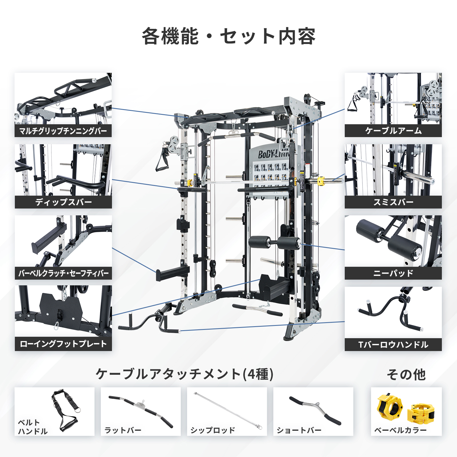 スミスマシン オールインワンラック BoDYLINK ボディリンク プレート
