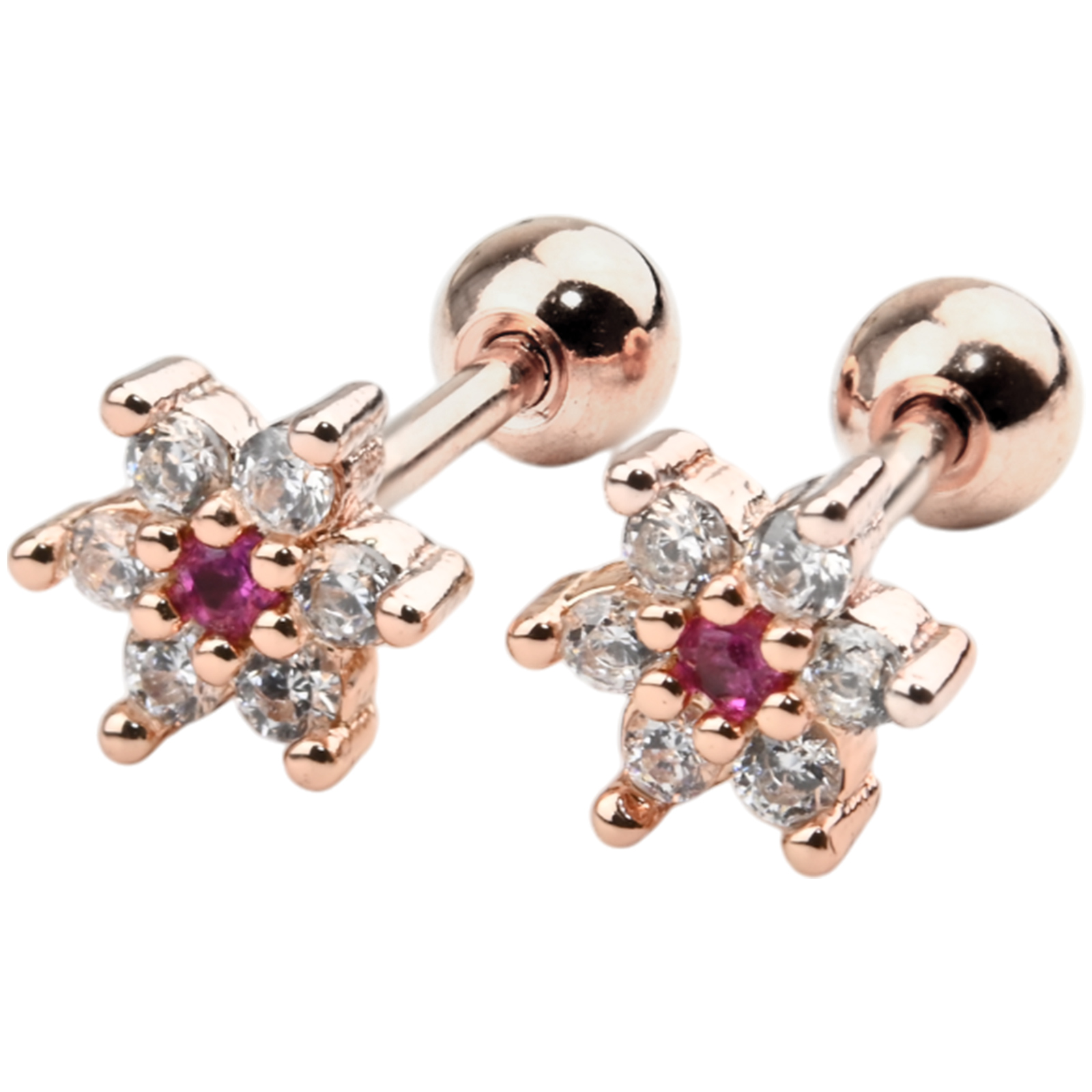両耳セット 新型キャッチ 外れにくい ピアス つけっぱなしOK 小さい かわいい 花 フラワー  耳用 金属アレ対応 サージカルステンレス | Body-Style | 03