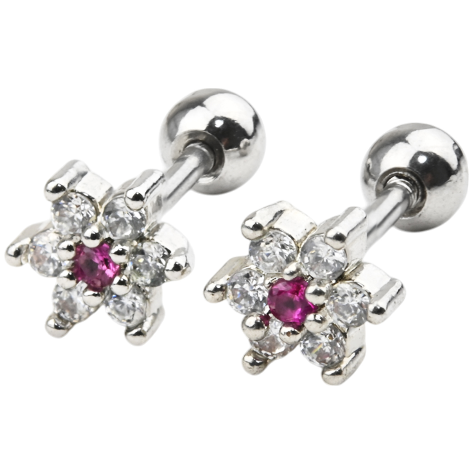 両耳セット 新型キャッチ 外れにくい ピアス つけっぱなしOK 小さい かわいい 花 フラワー  耳用 金属アレ対応 サージカルステンレス | Body-Style | 01