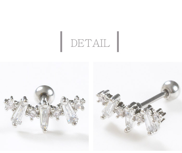 CHANEL エレガントなシルバーとホワイトの片耳用ピアス CHANEL シャネル ピアス レディース シルバー ABB141 B13050