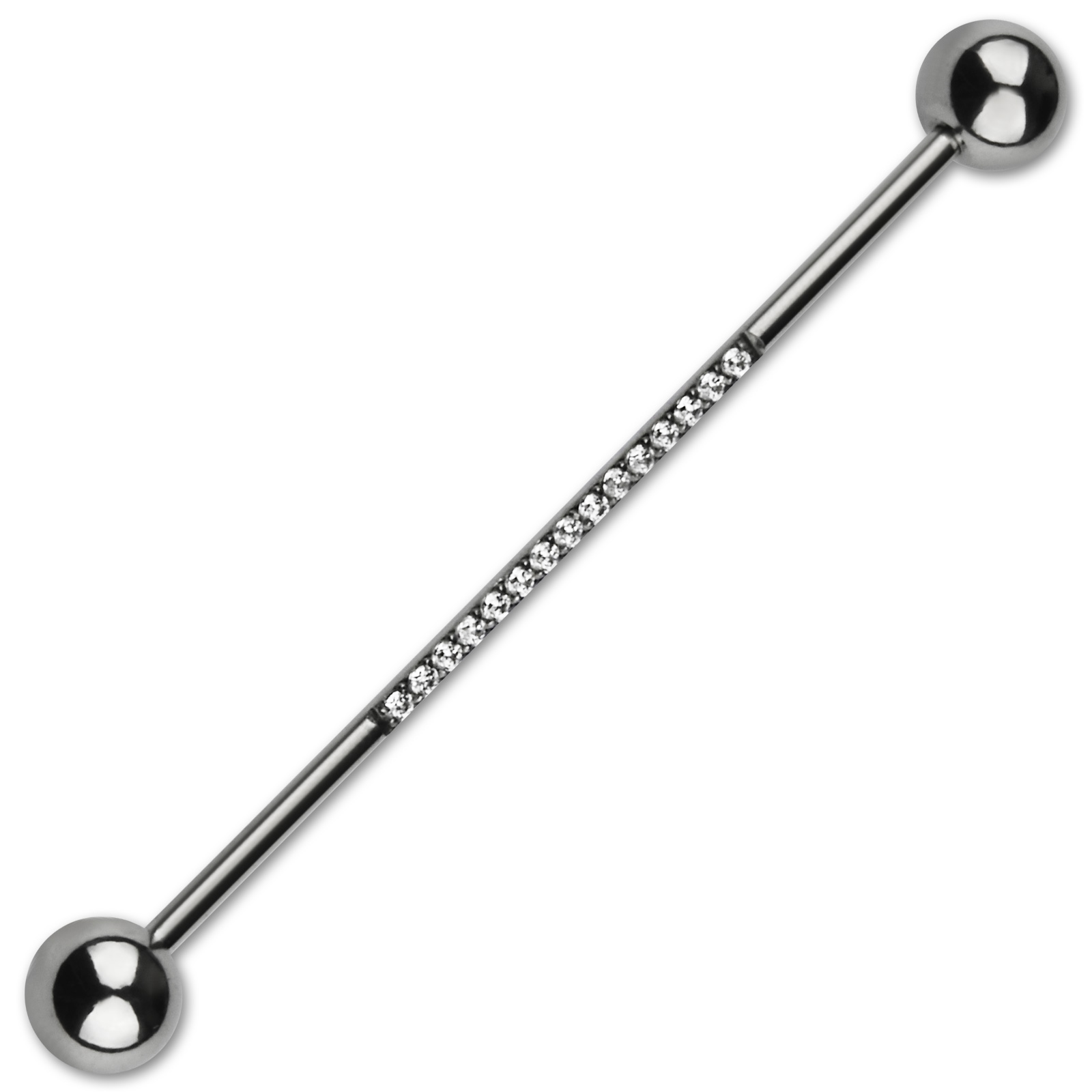 インダストリアル ピアス 14G 16G ボディピアス かわいい ロング バーベル 軟骨ピアス シルバー 金属アレルギー対応 シンプル | Body-Style | 01