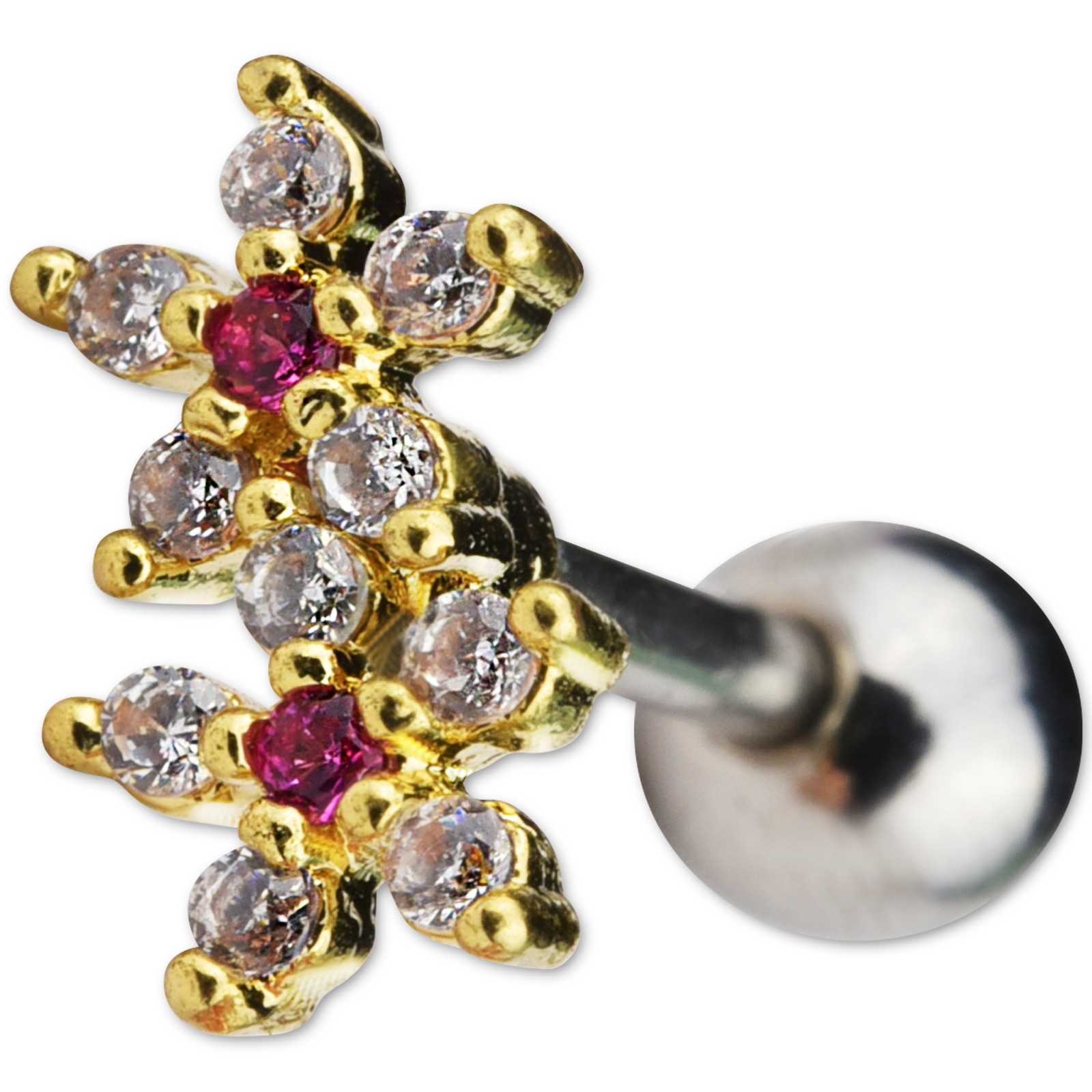 セール 登場から人気沸騰 耳たぶ ピアス Body-Style 16g 軟骨 フラワー 花 ボディピアス アクセサリー
