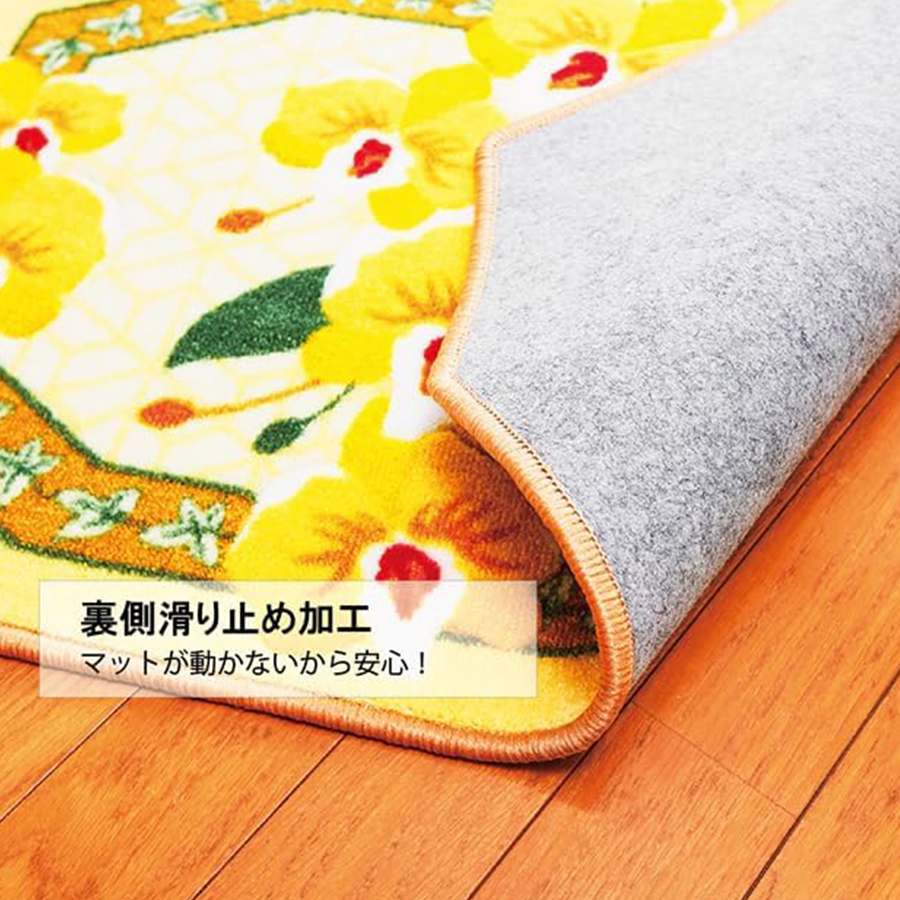 幸せの黄色い玄関マット 上がり框用 30×120cm 幸運の「七福ろう」幸福