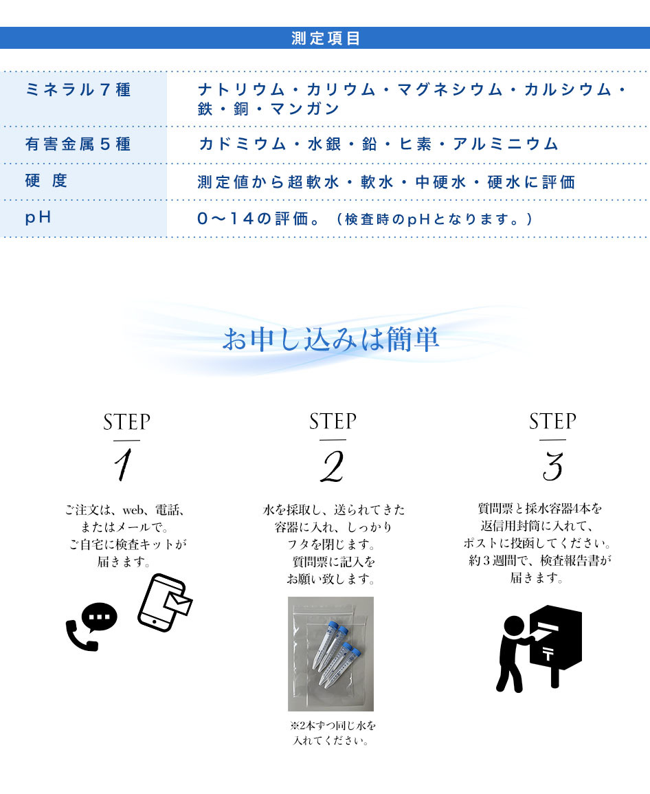 水質検査キット 水検査キット おうち水ミネラル検査２ダブル 水質検査 水検査 ミネラル検査 送料無料 テストキット 水道水 環境 自然観察 調査  :waterinspection:BodySoul - 通販 - Yahoo!ショッピング