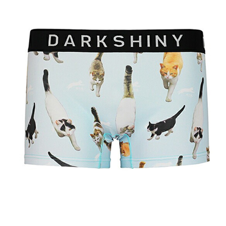 ボクサーパンツ メンズ 男女兼用 飛び猫 猫柄 2025 ネコ ねこ好き 誕生日 プレゼント ギフト 総柄 かわいい おしゃれ 派手 友達 男性 20代 30代 40代 | DARK SHINY | 01
