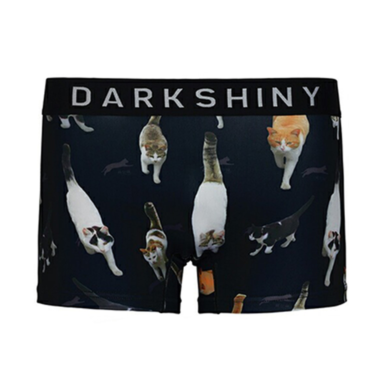 ボクサーパンツ メンズ 男女兼用 飛び猫 猫柄 2025 ネコ ねこ好き 誕生日 プレゼント ギフト 総柄 かわいい おしゃれ 派手 友達 男性 20代 30代 40代 | DARK SHINY | 03