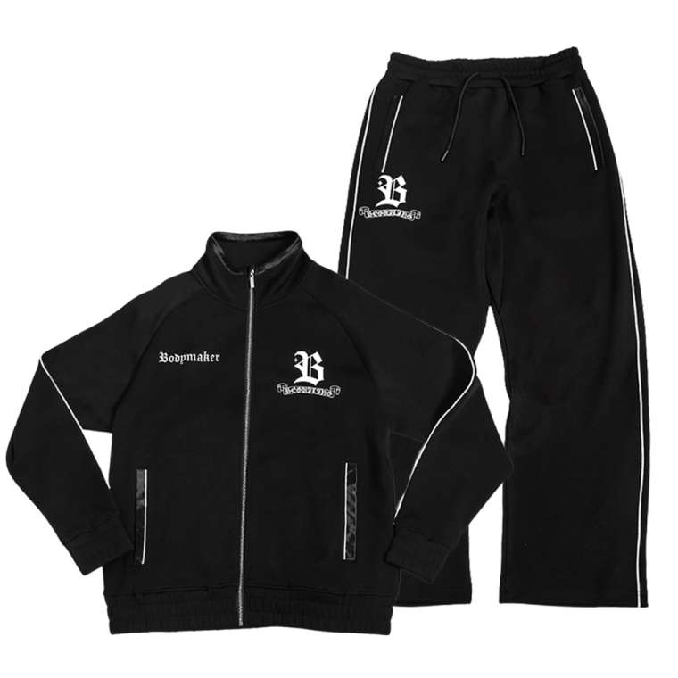 【極美品】B/ ビィーシャープ トラックスーツ セットアップ ブラック M/XS BODYMAKER（ボディメーカー） プラスB トラックスーツ セットアップ2 L