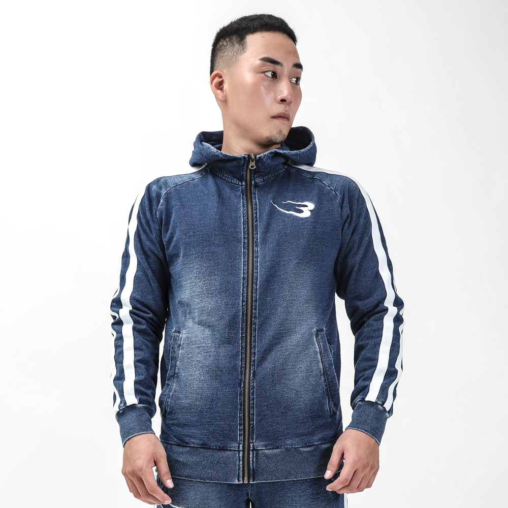 BODYMAKER（ボディメーカー） bm plus DENIM-KNIT パーカー DENIM