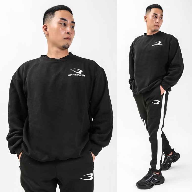 スウェット裏起毛トレーナー Bロゴ BODYMAKER ボディメーカー BODYMAKER ボディメーカー クルーネック メンズ 裏起毛 トレーナー スウェット 冬 防寒 | 