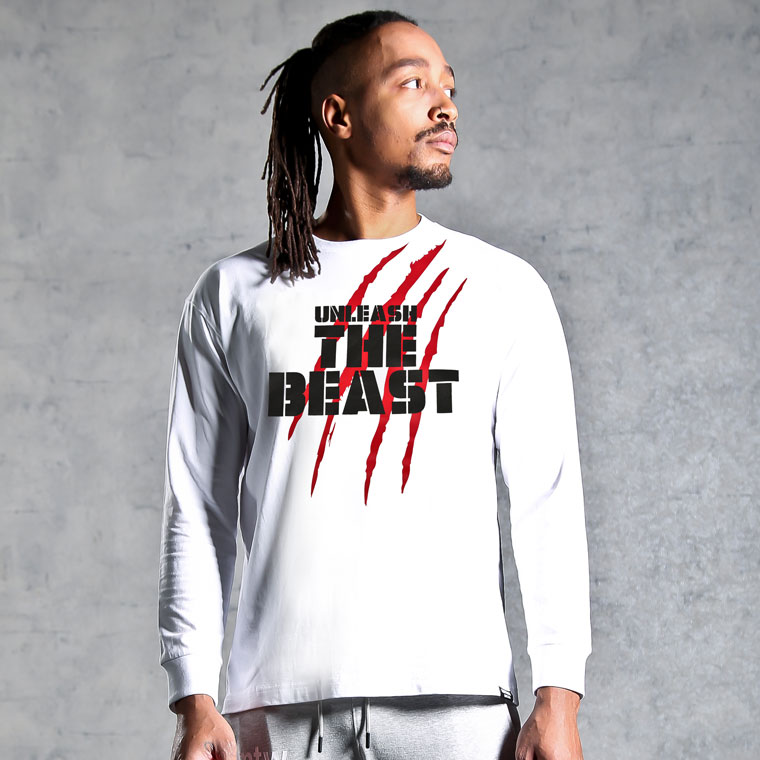 プリントTシャツ ロングスリーブ5 BODYMAKER ボディメーカー ベーシックTシャツ 長袖 ロングスリーブ ラバープリント 綿100% コットン100% | 