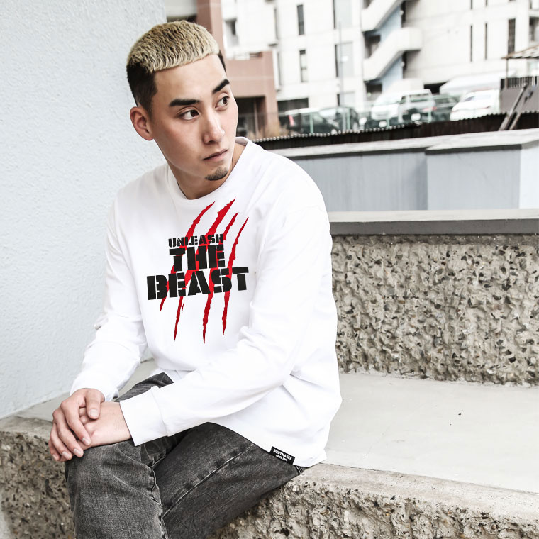 プリントTシャツ ロングスリーブ5 BODYMAKER ボディメーカー ベーシックTシャツ 長袖 ロングスリーブ ラバープリント 綿100% コットン100% |  | 04