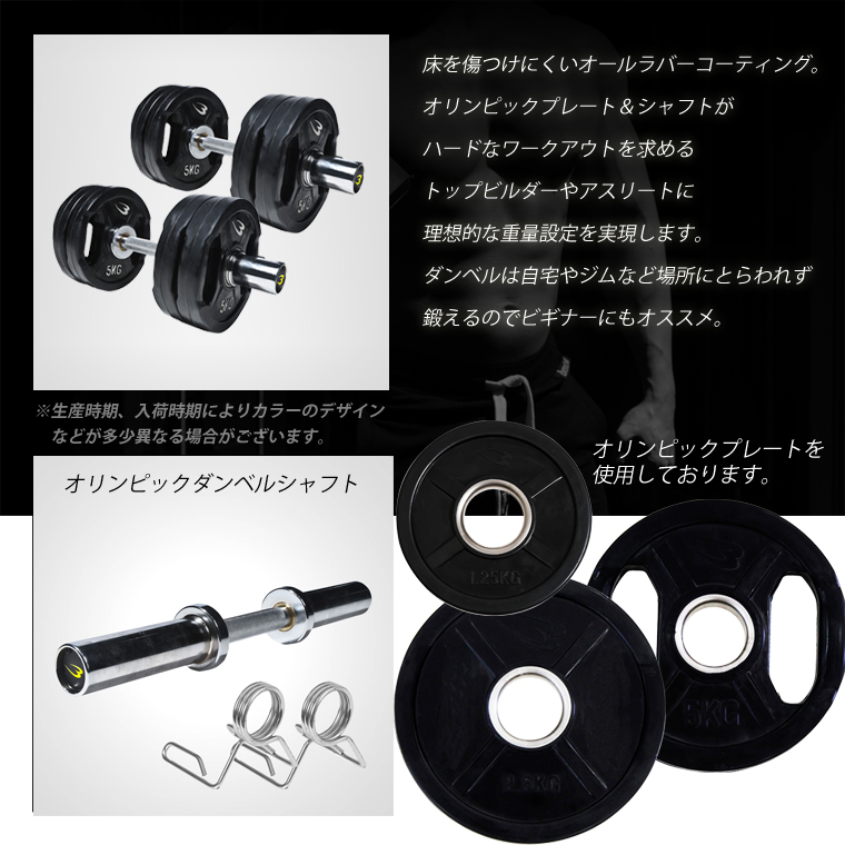 BODYMAKER オリンピックラバーダンベルセットTH 30KG ボディ