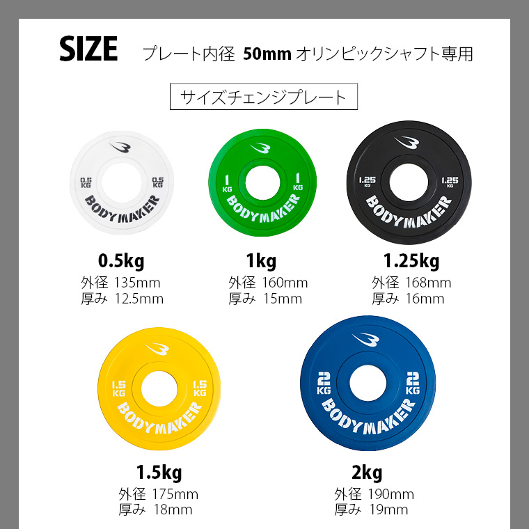 BODYMAKER（ボディメーカー） オリンピックカラープレート1.5kg「2枚