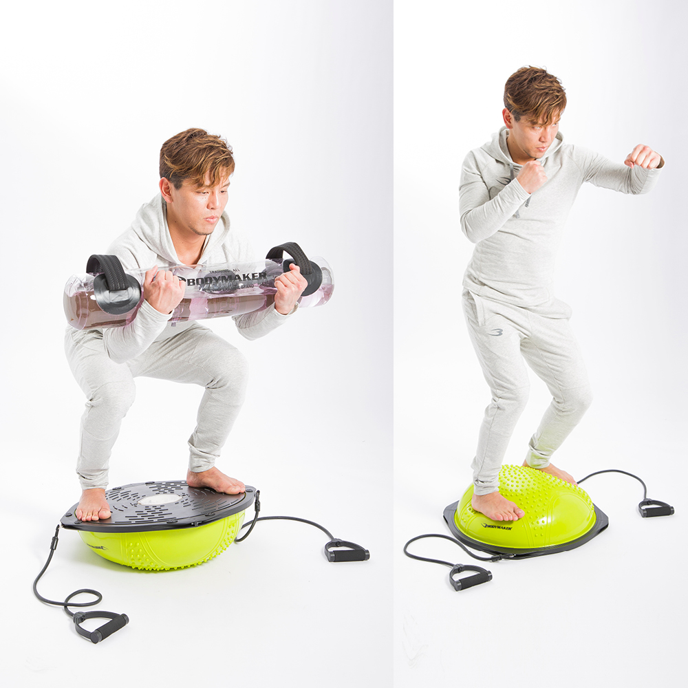 半円型フィットネスボール チューブ付き2 BODYMAKER ボディメーカー シェイプアップ ダイエット ジムボール バランスボール バランス 腹筋 【90日保証】 | BODYMAKER | 11